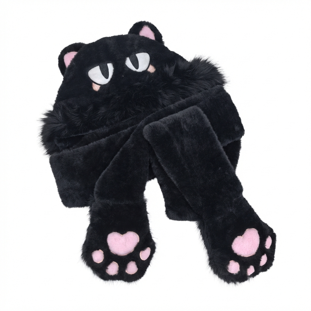 Cat Ear Hooded Scarf Hat