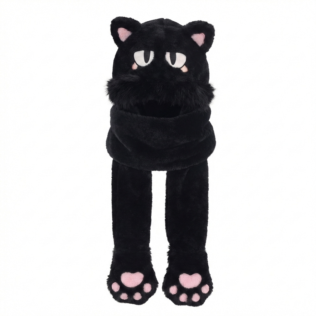 Cat Ear Hooded Scarf Hat